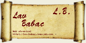 Lav Babac vizit kartica